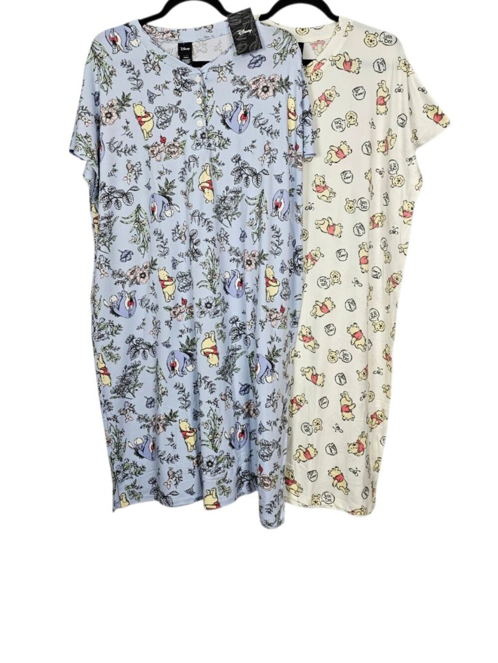 Disney Winne The pooh Women's 2-pack Sleep Dress Nightgown New XL Blue Yellow - Picture 9 of 9